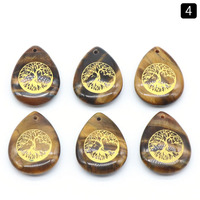 Pendentif DIY en cristal naturel pour femme, chakra, unakite brillant, arbre de vie, bijoux tendance pour fêtes et cadeaux de style classique