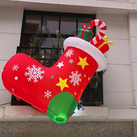 Chaussette de Noël géante gonflable personnalisée, boîte cadeau en forme de canne à sucre, décoration de Noël extérieure, utilisation promotionnelle, résistante à l'eau, durable