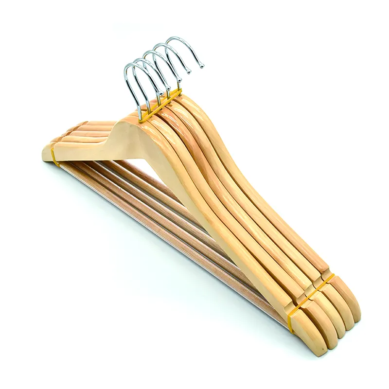 Assessed Supplier Boyin Hangers Factory Provide Wooden Clothes Hanger Natural Custom Luxury Suit Wooden Hangers