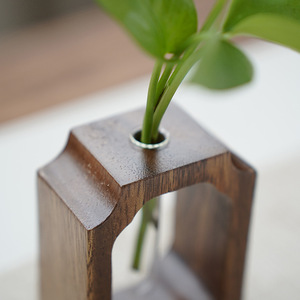 Premium Minimalist <strong>Wooden</strong> Vase Desktop Hydroponic Floral Arrangement Coffee Table Tea Ceremony Decor - Product Image 4