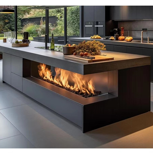 <span class=keywords><strong>Insert</strong></span> de cheminée moderne linéaire 3D de 50 cm avec fonction d'eau, contrôle intelligent WiFi et télécommande, en acier/métal, pour intérieur/extérieur, idéal pour salon de villa - Product Image 4