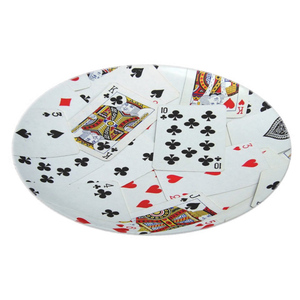 Piatto in Melamina Tematico Poker e Dadi, Piatto Stampato per Snack per Giochi e Carte - Product Image 2