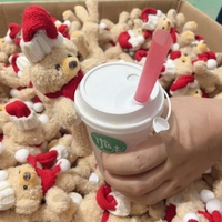 Gobelets à café à emporter à paroi simple 6oz 8oz 10oz 12oz, autocollant promotionnel pour événement, ours en peluche