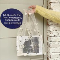 Summer Ladies Floral Mesh Embroidery Tulle Shoulder Tote Bag New Crossbody Handbags Floral Gift Bags Ladies' Floral Gift Bags
