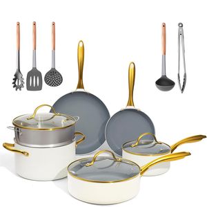 Ollas de Cocina de Diseño Moderno y Alta Calidad, Fáciles de Limpiar, con Tapas de Vidrio y Asas de Baquelita, Aptas para Lavavajillas y Horno - Product Image 1