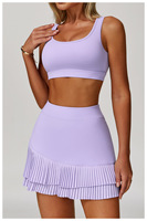 Jupe de Tennis Femme Taille Haute Plissée, Vêtement de Sport à Séchage Rapide, Jupe-Short Athlétique Course Entraînement Tenue de Gymnastique Vêtements d'Été