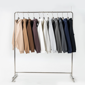 स्ट्रीट शैली के हेवीवेट कॉटन खाली हुड स्वीटशर्ट जिपर रेट्रो डबल-लेटी हुड अनुकूलन योग्य कढ़ाई मुद्रित गंध - Product Image 5