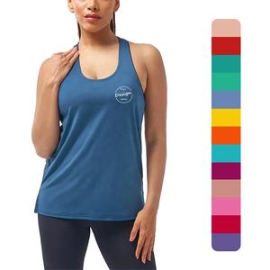 Tops sans manches en coton doux et extensible de haute qualité, personnalisés avec impression sérigraphique, pour femmes, décontractés et sportifs, avec fente basse - Product Image 1