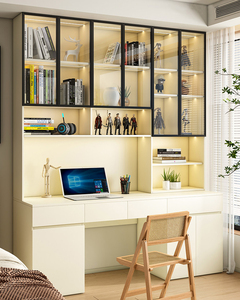 Organizador de Oficina Minimalista de Madera XHA, Gabinete de Almacenamiento con Estantes Multifuncionales y Escritorio para Dormitorio - Product Image 3