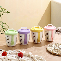 Gobelet à fruits drainable avec fourchette, boîte à pique-nique portable, grande capacité, PP 500 ml, gobelet pour petit-déjeuner, boîte à salade anti-fuite