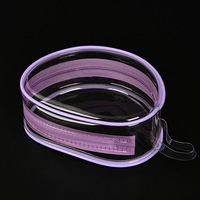 Pochette de rangement transparente refermable en PVC souple, avec support 3D, cinq couleurs, fermeture éclair, pour soins personnels, voyage et salle de bain