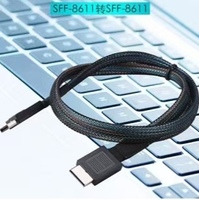 Câble haute vitesse OCuLink SFF-8611 4i vers SFF-8611 4i PCIe Gen4 pour interconnexion de stockage serveur, longueur = 0,8 m