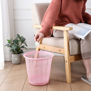 Thickened Plastic Trash Can Cylindrical 29cm <b>Large</b> Size Indoor Waste <b>Bin</b> For Office Bedroom Living Room Mixed Colors - Product Image 2