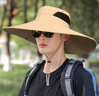 Cappello Estivo da Uomo per Protezione Solare, Cappello da Pescatore con Ampia Tesa per Escursionismo e Pesca, Anti-UV, Copre il Viso