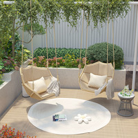 Fauteuil suspendu en corde d'oléfine tressée, imperméable et résistant aux UV, hamac à bascule pour intérieur et extérieur, pour balcon et terrasse