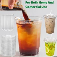 Gobelets en plastique PET/PP personnalisés avec logo imprimé, 9, 12, 16, 20 oz, avec couvercles dôme, pour fêtes, café glacé, thé boba, smoothies, boissons froides