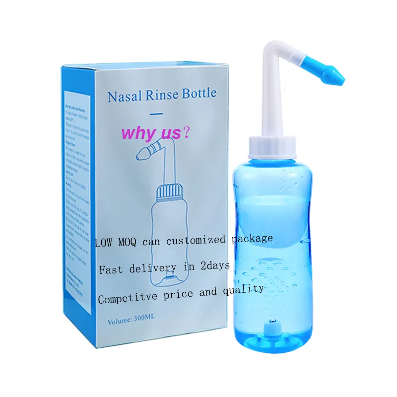 Irrigación Nasal con botella de lavado, solución salina al 0.9%, conducto nasal, limpieza, alivia la nasofaryngitis aguda