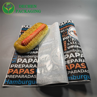 Papier d'emballage pour hamburger, sandwich, avec logo personnalisé imprimé, résistant à la graisse, recyclable, enduit de cire