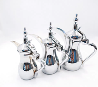 Nouveau métal poli or Dallah Design simple en acier inoxydable laiton vaisselle thé et café pot de service