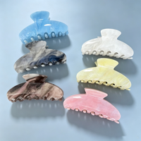 CHUJIAN Pinces à cheveux en acrylique scintillantes de haute qualité 10,5 cm, motif vague galaxie, pinces requin translucides chatoyantes pour femmes