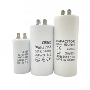 Chất lượng cao 50Hz/60Hz 250V ~ 459V cbb60 tụ cho chiếu sáng, động cơ AC và sử dụng chung