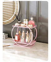 Rak Penyimpanan Organizer Makeup Berlapis Besi untuk Perawatan Kulit, Parfum, Meja Rias, dan Kosmetik