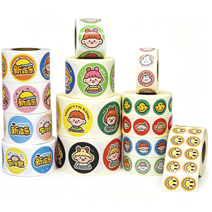 Gradient-<b>coloured</b> round 60mm heat-seal label <b>rolls</b>; round <b>coloured</b> stickers; thank you packaging stickers - Product Image 6