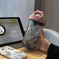 Gobelet à eau sportif avec logo personnalisé, 500 ml, gobelet à protéines, résistant aux chutes et durable, transparent, gobelet à protéines portable pour la salle de sport