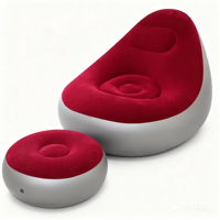 Canapé gonflable portable d'extérieur moderne - Fauteuil de relaxation pliable avec dossier ergonomique et repose-pieds en PVC écologique, confortable