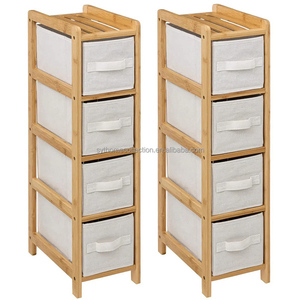 Organizador de <span class=keywords><strong>tela</strong></span> de bambú SYT para cuarto de niños, armario con cajones suaves para estación de pañales, torre de almacenamiento para rincón de habitación infantil - Product Image 4