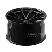 Jantes forgées monobloc XINLAI personnalisées, noires brillantes, à rayons fendus et concaves profondes, 17-22 pouces, 5x112 5x120 pour voitures de performance personnalisées