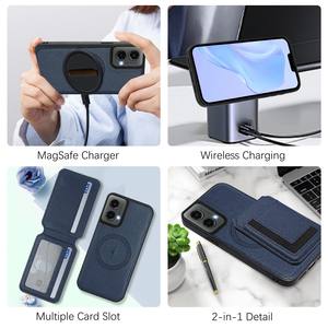 Funda de soporte de cuero magnético para Motorola G85 Edge <span class=keywords><strong>50</strong></span> Fusion X50 Ultra G Stylus G <span class=keywords><strong>Play</strong></span> 2024, ranuras para billetera, funda para teléfono con <span class=keywords><strong>tarjeta</strong></span> de crédito - Product Image 2