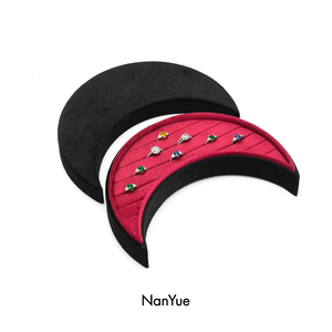 Thiết Kế Mới Biểu Tượng Tùy Chỉnh Hình Dạng Mặt Trăng Hộp Nhẫn Nhung Chất Lượng Cao Bông Tai Vòng Lưu Trữ Hộp Nhẫn Khay Bán Buôn Hộp Đồ Trang Sức - Product Image 5