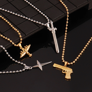 Kalung Liontin Pilot Pesawat Hip Hop Bar Punk <span class=keywords><strong>Rock</strong></span> dari Baja Anti Karat untuk Pria Wanita, Gaya Trendi untuk Hadiah Ulang Tahun - Product Image 2