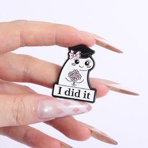 Lustige vereinfachte Figur Flork Meme Graduation Emaille Pins Benutzer definiert Ich habe es mit Blumen broschen Revers Abzeichen Schmuck Geschenk abgeschlossen - Product Image 4