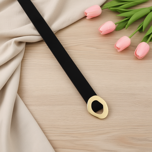 Cinturón de Mujer de Gamuza con Hebilla Irregular de 7 cm de Ancho, Accesorio de Moda - Product Image 2