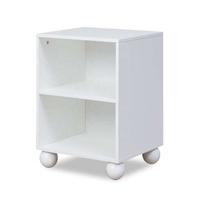 Table d'appoint blanche simple pour enfants, table de chevet en bois pour chambre à coucher avec 2 étagères ouvertes