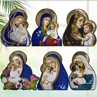 Patchs brodés en gros de la Vierge Marie et de la déesse à grandes paillettes, directement de l'usine, pour vêtements, appliques rayées DIY
