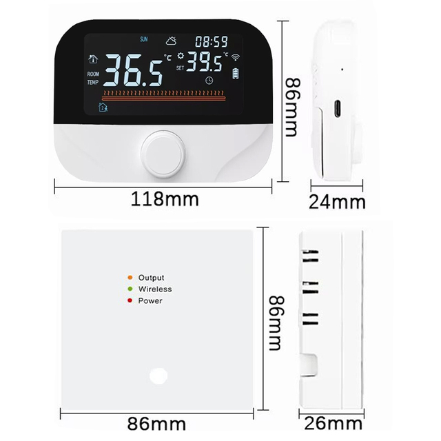 Smart Wireless WiFi Thermostat for Gas Boiler Floor Heating Thermostat