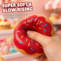 Jouet anti-stress en caoutchouc souple à remontée lente en forme de donut, gadget sensoriel, design dessert simulé