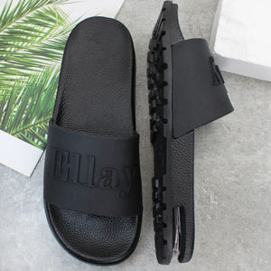 Nouveaux produits 2024 en gros nom de marque personnalisé logo 3D diapositives hommes pantoufles sandales bulle diapositives noir blanc - Product Image 3