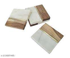 Restaurant Hotel Coffee and Tea <b>Utensils</b> Wooden marble Coaster Custom Logo Natural Bamboo Wood Coasters Organizer - Product Image 3