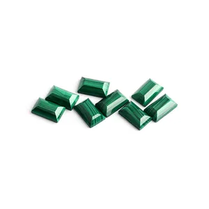 Chất lượng cao bán buôn tự nhiên màu xanh lá cây Malachite Đá Vuông <span class=keywords><strong>Emerald</strong></span> cắt hình chữ nhật Cabochon lỏng đá quý - Product Image 1