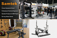 Samtek Rack de musculation professionnel en acier inoxydable pour compétition, certifié WP, combiné Squat et Bench Press, pour exercices de poitrine