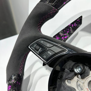 Volante Deportivo de Fibra de Carbono Forjado en Color Morado Alcantara para <span class=keywords><strong>Audi</strong></span> RS A1 A3 A4 A5 A6 A7 R8 RS3 C7 Q5 Q7 S3 S5 8V B8 B9 <span class=keywords><strong>S4</strong></span> Q3 Q8 - Product Image 5