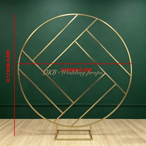 DKB Hot Selling <b>Backdrop</b> Stage Decoration Round Metal Wedding <b>Backdrop</b> Frame Arch Circle <b>Backdrop</b> <b>Stand</b> for Birthday Party - Product Image 2