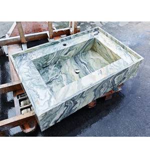 Armoire de salle de bain en marbre vert de qualité supérieure, durable, élégante, en pierre naturelle pour les hôtels modernes, les bureaux, les bâtiments, les hôpitaux, les intérieurs sur site - Product Image 2