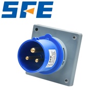 Connecteur Mâle et Femelle Électrique Industriel Étanche IP44 Bleu 2P+E 3 Pôles 4 Pôles 5 Pôles et Connecteur de Prise 220V-240V