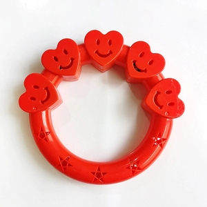 Anillo de mano de plástico con diseño de corazón sonriente al por mayor, colorido, para niños, para ejercicios matutinos, tamborina, para ritmo de baile de niños pequeños - Product Image 2