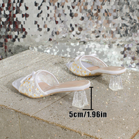 Nouvelles Chaussures Femme 2026 Sexy à Enfiler en Maille Respirante, Talon Carré Épais, Bout Carré Large, Style Bouche de Poisson, Nœud, Meilleures Ventes pour le Commerce International
